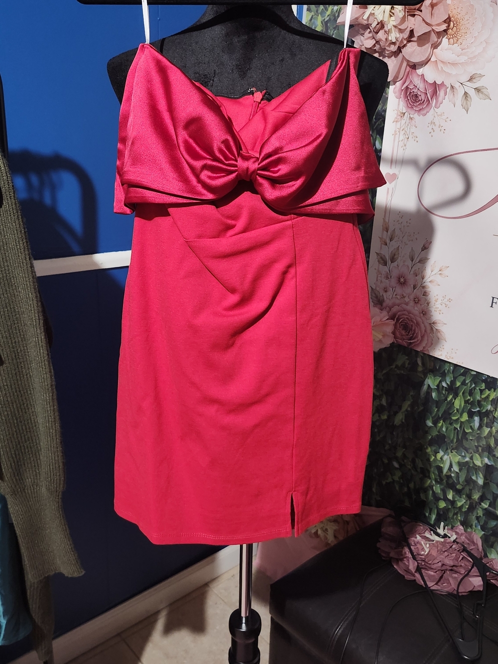 Lulus RED Bow-Front Strapless Dress